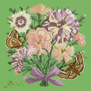 Pink Needlepoint Kit Kits Elizabeth Bradley Design Grass Green 
