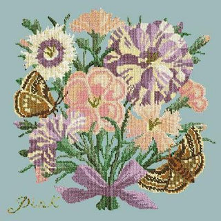 Pink Needlepoint Kit Kits Elizabeth Bradley Design Pale Blue 
