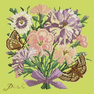 Pink Needlepoint Kit Kits Elizabeth Bradley Design Pale Lime 
