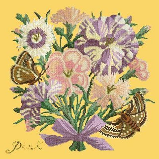 Pink Needlepoint Kit Kits Elizabeth Bradley Design Sunflower Yellow 

