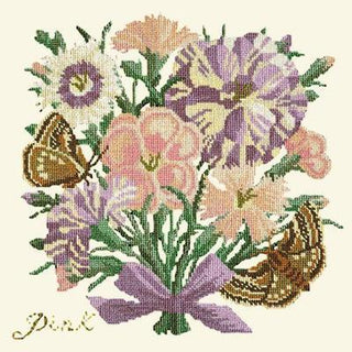 Pink Needlepoint Kit Kits Elizabeth Bradley Design Winter White 
