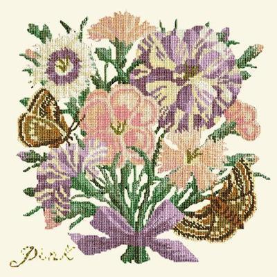 Pink Needlepoint Kit Kits Elizabeth Bradley Design Winter White 
