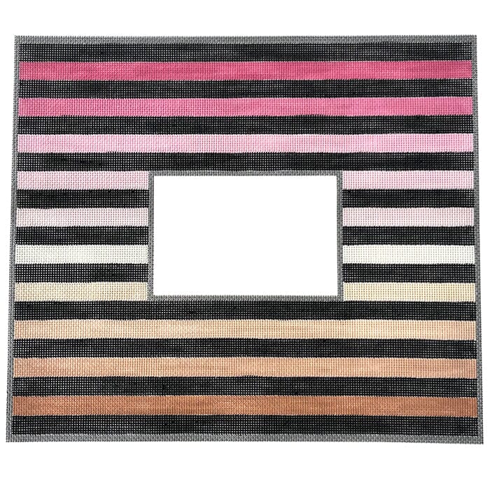 Pink Ombre Stripe Tallis Painted Canvas Alice Peterson Company  - 1