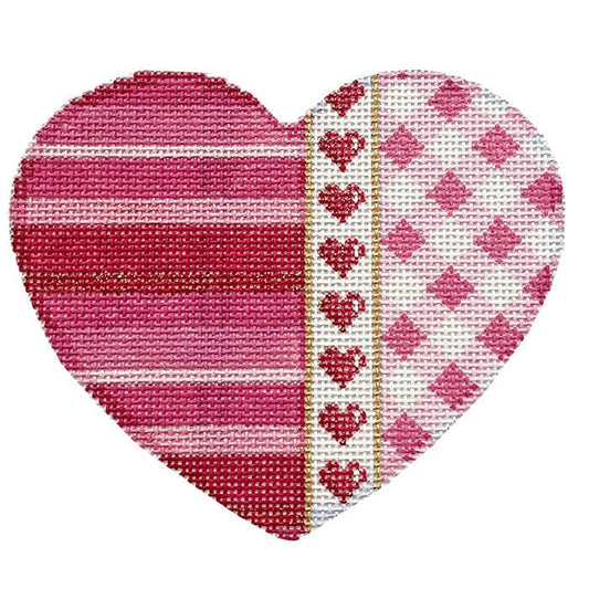 Pink Ombre/Hearts/Gingham Heart Painted Canvas Associated Talents 