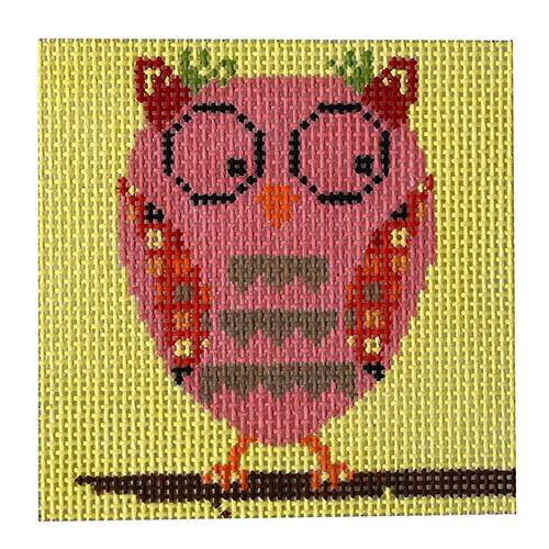 Pink Owl Painted Canvas Birds of a Feather 
