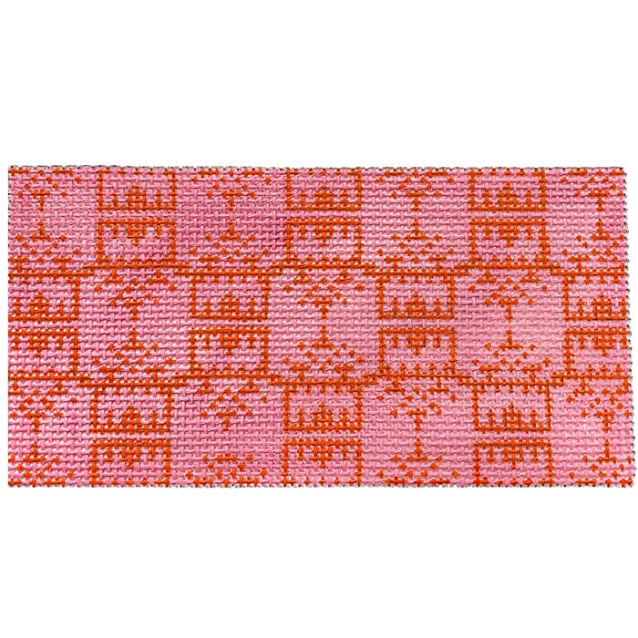 Pink Pagoda Insert Painted Canvas Anne Fisher Needlepoint LLC  - 1