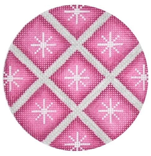 Pink Quilted Snowflake Painted Canvas Pepperberry Designs  - 1