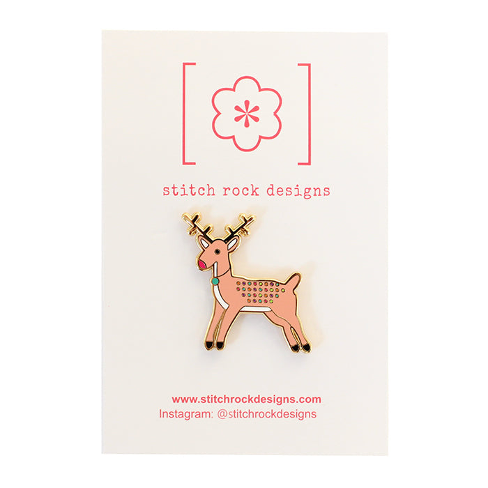 Pink Reindeer Needleminder Accessories Stitch Rock Designs 