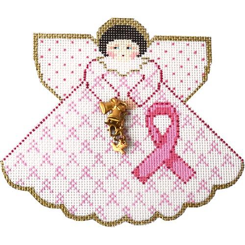 Pink Ribbon Angel Painted Canvas Painted Pony Designs  - 1