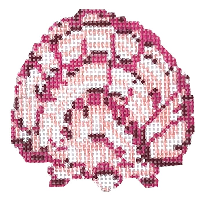 Pink Scallop   Florida Shells Painted Canvas Jessica Tongel Designs  - 1