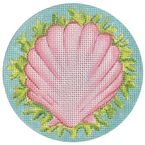 Pink Scallop & Green Seaweed Jewelry Case Bundle Bundles Needlepoint.Com 
