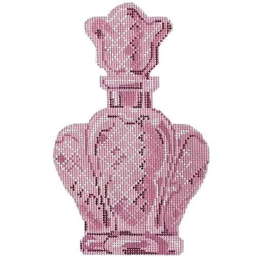 Pink Scalloped Perfume Bottle Painted Canvas Labors of Love Needlepoint  - 1