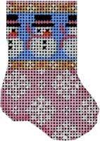 Pink Snowman / Flakes Micro Sock Painted Canvas Associated Talents 