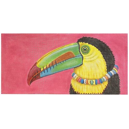 Pink Toucan Painted Canvas Melissa Shirley Designs  - 1