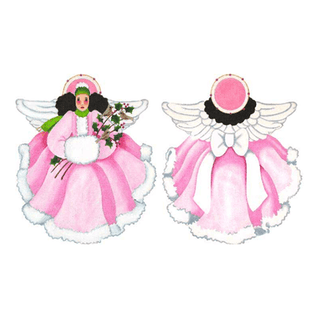 Pink Winter Angel (Two Sided) Painted Canvas Melissa Shirley Designs 
