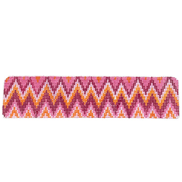 Pink Zigzag Cuff Painted Canvas Anne Fisher Needlepoint LLC  - 1
