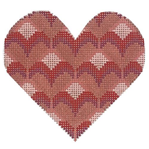 Pink/Red Heart Painted Canvas Danji Designs 