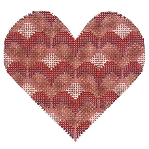 Pink/Red Heart Painted Canvas Danji Designs  - 1