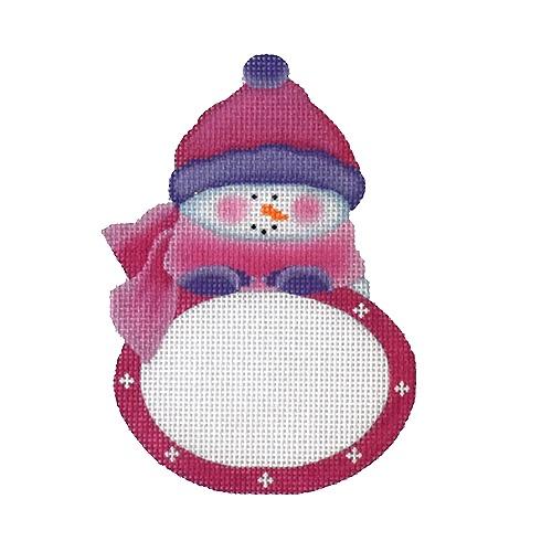 Pinky Snowbaby Plaque Painted Canvas Pepperberry Designs  - 1