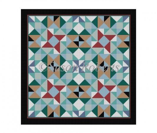 Pinwheel Cross Quilt Painted Canvas Susan Roberts Needlepoint Designs Inc. 