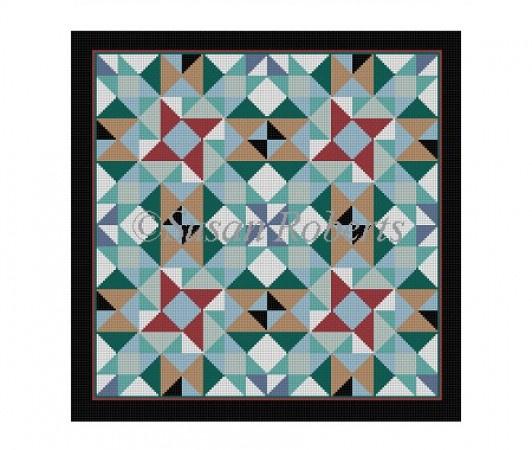 Pinwheel Cross Quilt Painted Canvas Susan Roberts Needlepoint Designs Inc. 
