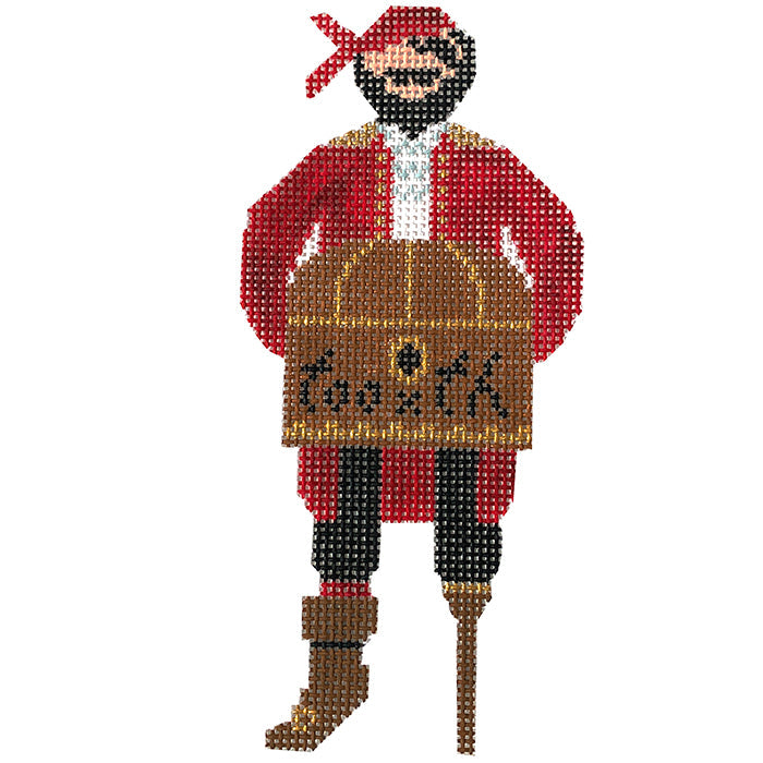 Pirate Tusk the Terrible Tooth Fairy Pillow Painted Canvas Anne Fisher Needlepoint LLC 
