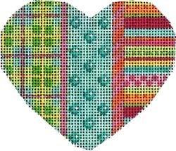 Plaid / Coin Dot / Stripes Heart Painted Canvas Associated Talents 