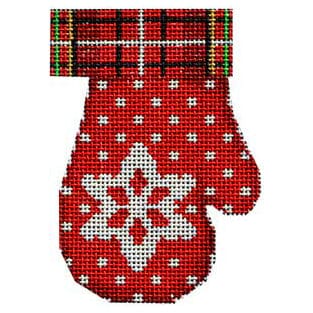 Plaid Cuff/Snowflake Mitten Painted Canvas Associated Talents 