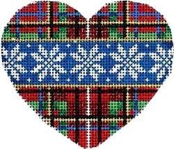 Plaid / Flakes Heart Painted Canvas Associated Talents 