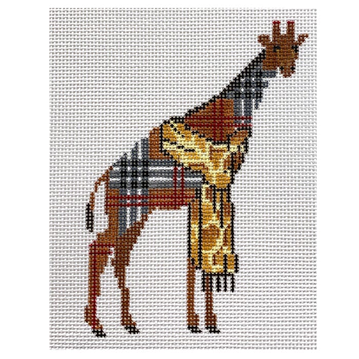 Plaid Giraffe Spotted Painted Canvas All About Stitching/The Collection Design 