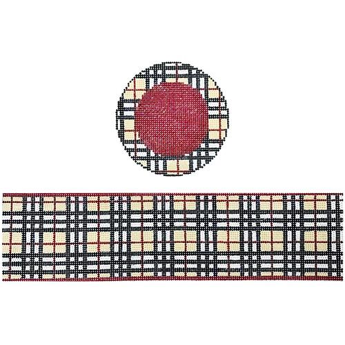 Plaid Hinged Box with Hardware Painted Canvas Funda Scully  - 1