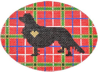 Plaid Silhouette Cavalier Painted Canvas Pepperberry Designs 

