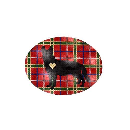 Plaid Silhouette German Shepherd Painted Canvas Pepperberry Designs 
