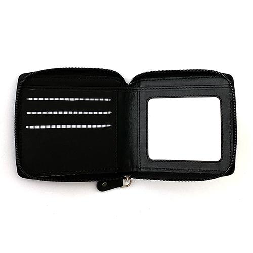 Planet Earth Leather Zip Square Wallet   Black Leather Goods Planet Earth Leather  - 2
