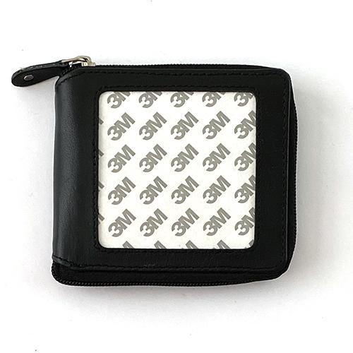 Planet Earth Leather Zip Square Wallet   Black Leather Goods Planet Earth Leather  - 1