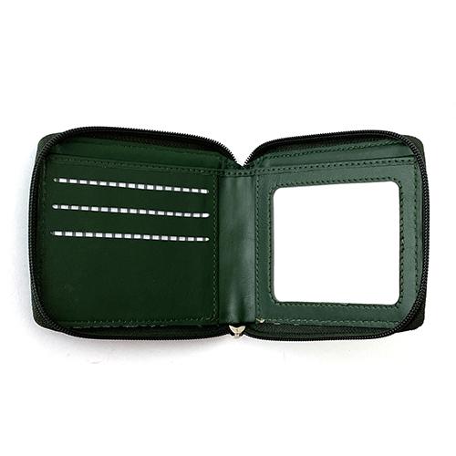 Planet Earth Leather Zip Square Wallet - Forest Green Leather Goods Planet Earth Leather 