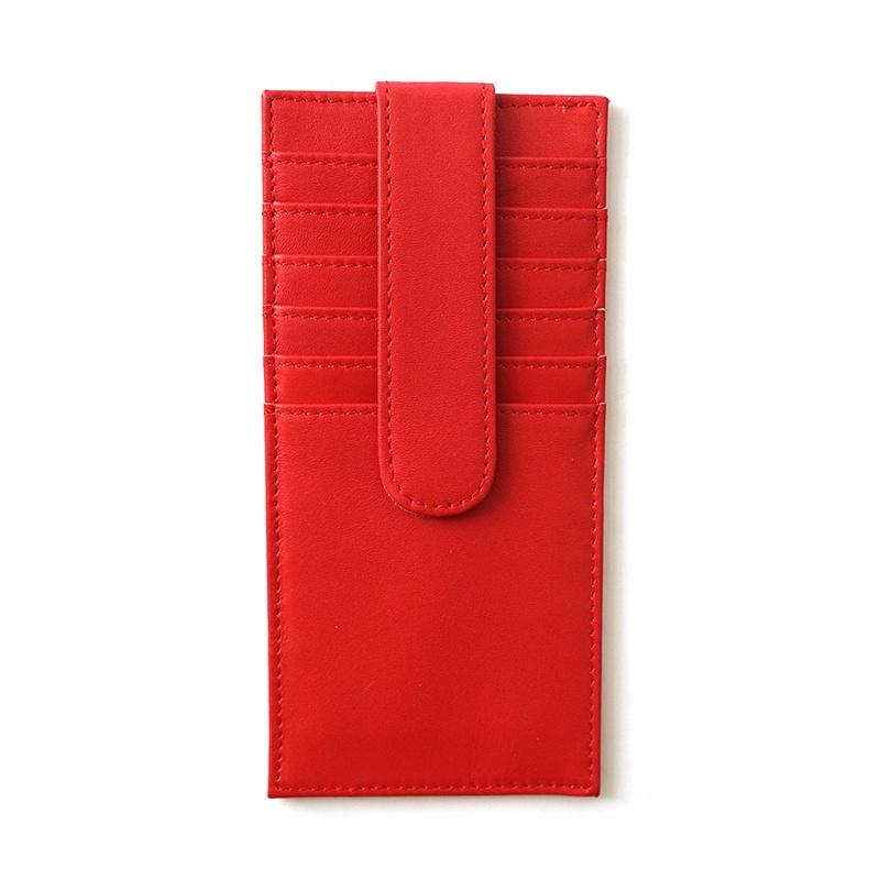 Planet Earth - Women's Credit Card Holder - Red Leather Goods Planet Earth Leather 