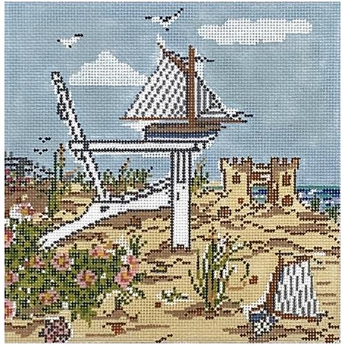 Play Time at the Beach Painted Canvas Cooper Oaks Design  - 1