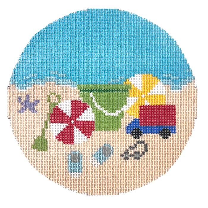 Playing in the Sand Ornament Painted Canvas KCN Designers  - 1