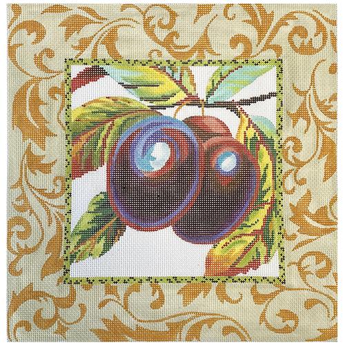 Plums - Floral/Fruit Designs Painted Canvas Colors of Praise 