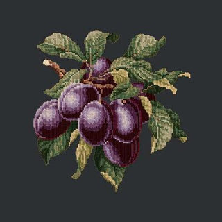 Plums Needlepoint Kit Kits Elizabeth Bradley Design Black 

