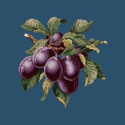 Plums Needlepoint Kit Kits Elizabeth Bradley Design Dark Blue 
