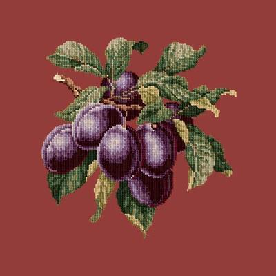 Plums Needlepoint Kit Kits Elizabeth Bradley Design Dark Red 
