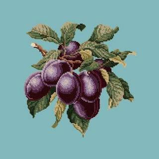 Plums Needlepoint Kit Kits Elizabeth Bradley Design Duck Egg Blue 
