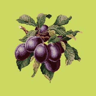 Plums Needlepoint Kit Kits Elizabeth Bradley Design Pale Lime 
