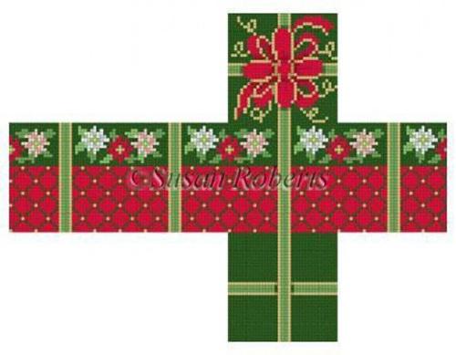 Poinsettia Cube Painted Canvas Susan Roberts Needlepoint Designs, Inc.  - 1