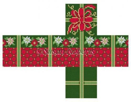 Poinsettia Cube Painted Canvas Susan Roberts Needlepoint Designs, Inc. 