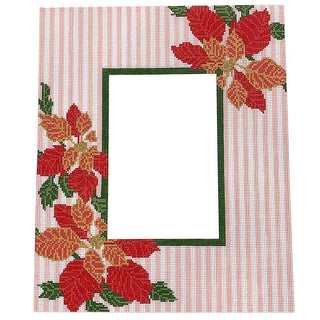 Poinsettia Frame Painted Canvas The Gingham Stitchery 
