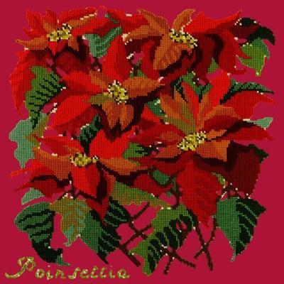 Poinsettia Needlepoint Kit Kits Elizabeth Bradley Design Bright Red 
