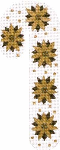 Poinsettias Golden Candy Cane Painted Canvas Melissa Shirley Designs 
